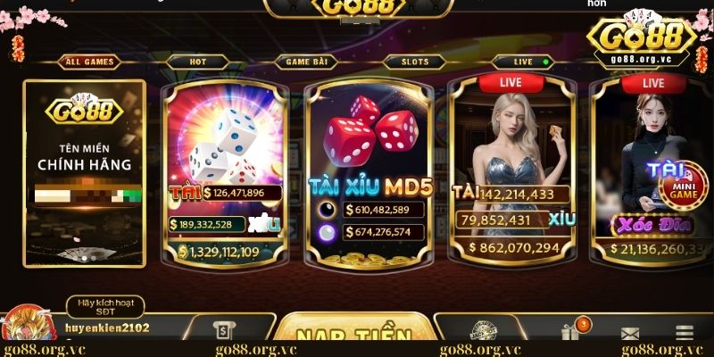 Giới thiệu giao diện hấp dẫn tại nền tảng GO88